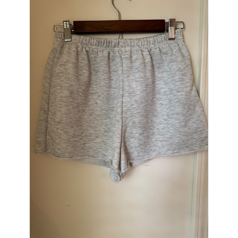 SHEIN Gray Heather Elastic Waist Raw Hem Sweat Shorts JIT27511953 Size M
